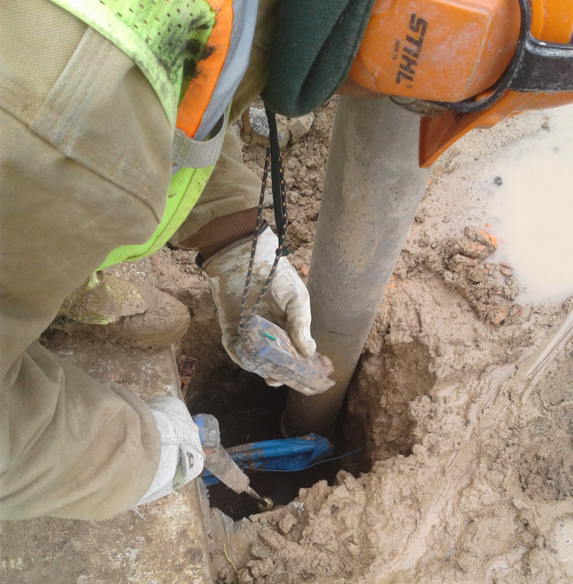 Excavating Guard Rail